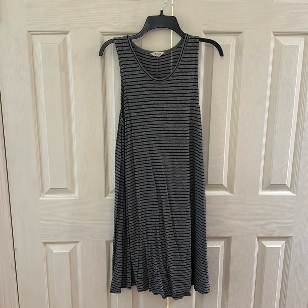 Grey stripped tank dress. Madewell brand size large. Great condition.